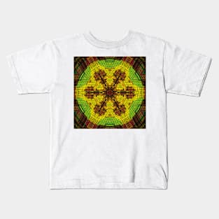 Weave Mandala Red Green and Yellow Kids T-Shirt